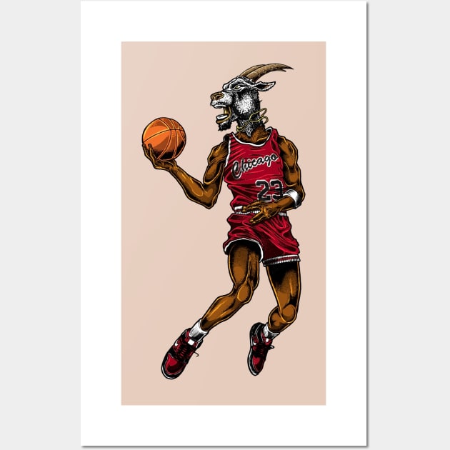 bulls 23 goat transparent Wall Art by grudjig